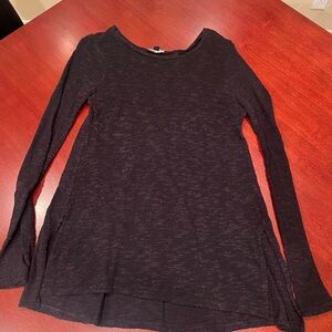 American Eagle Outfitters Black Lace Detail Long-Sleeved Top